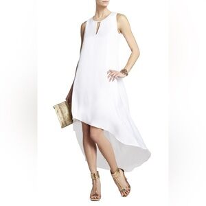 BCBG MAX AZRIA WHITE WILLOW ASYMMETRICAL HEM JUF6X038
